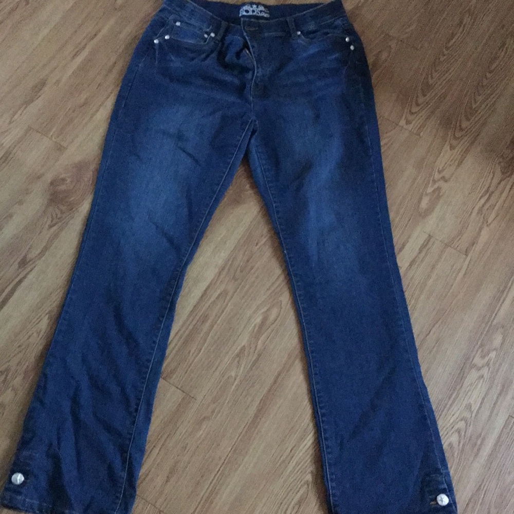 Rods elastic waste roping jeans
